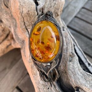 Elegant Amber and Silver Women's Bracelet seriously beautiful